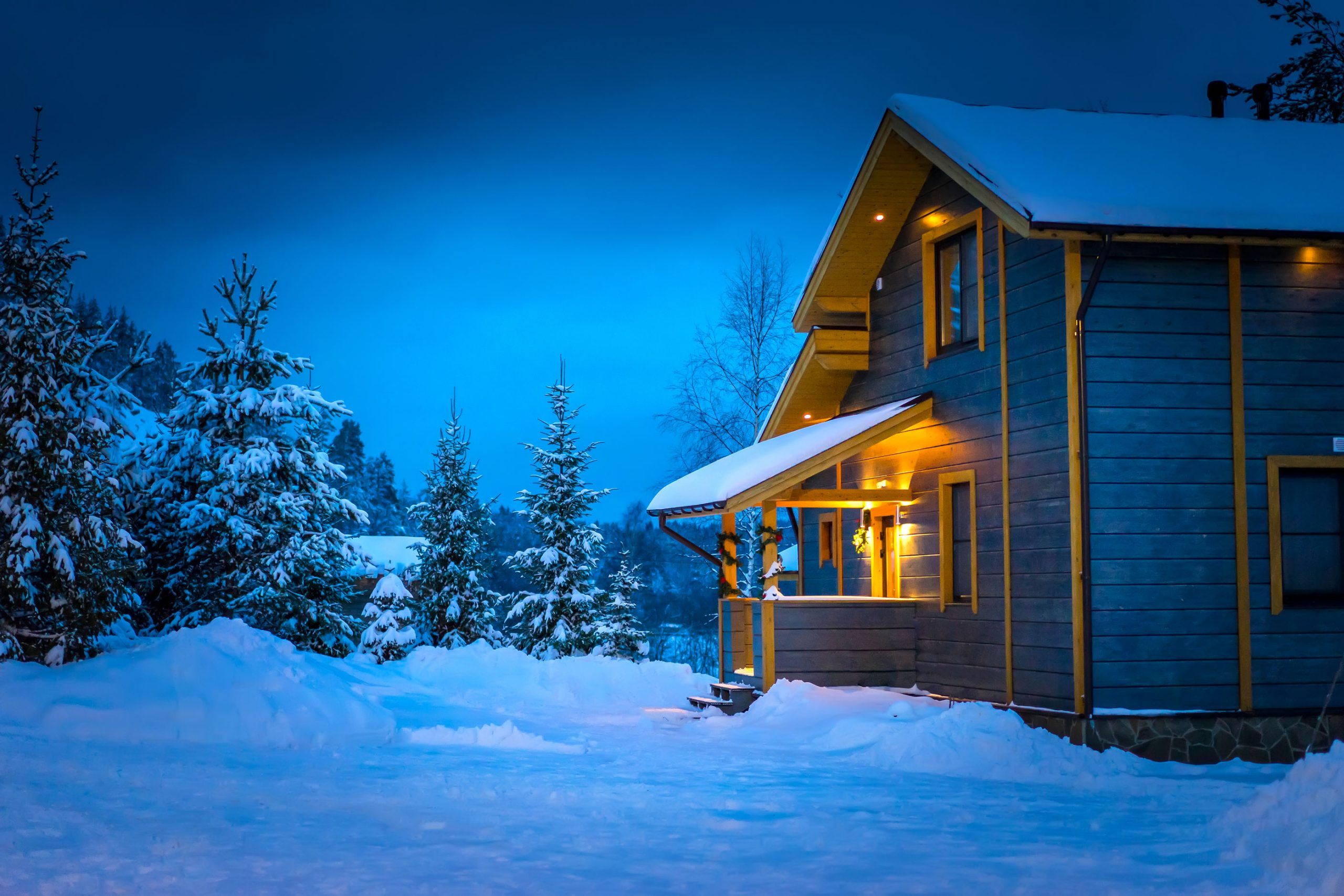 snowy mountain home